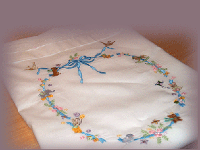 Embroidered Blue Ribbon Crib Sheet Set On Line Class